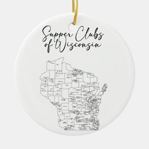 Supper Clubs of Wisconsin Ceramic Ornament