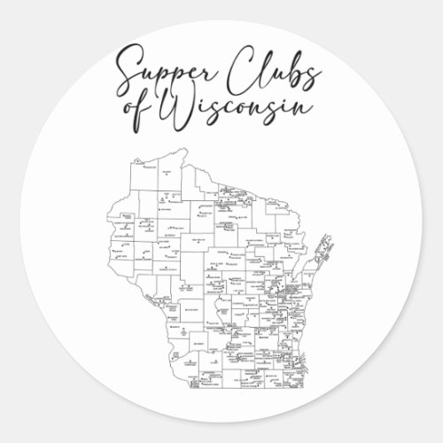 Supper Clubs of Wisconsin Classic Round Sticker