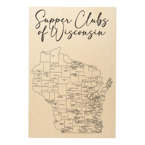 Supper Clubs of Wisconsin Wood Wall Art