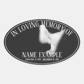 Supplies for Funeral and Bereavements Oval Sticker