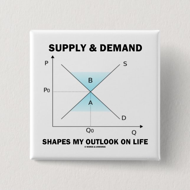 Supply & Demand Shapes My Outlook On Life (Econ) Pinback Button (Front)