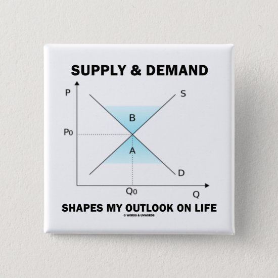 Supply & Demand Shapes My Outlook On Life (Econ) Pinback Button