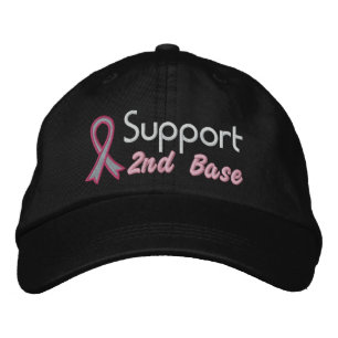 Support 2nd Base - Breast Cancer Embroidered Baseball Cap