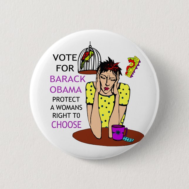 SUPPORT A WOMANS RIGHT TO CHOOSE PINBACK BUTTON (Front)