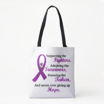 Support Admire Honor 2 Pancreatic Cancer Alzheimer Tote Bag
