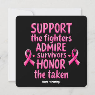 Support Admire Honor Breast Cancer Awareness Gift Invitation