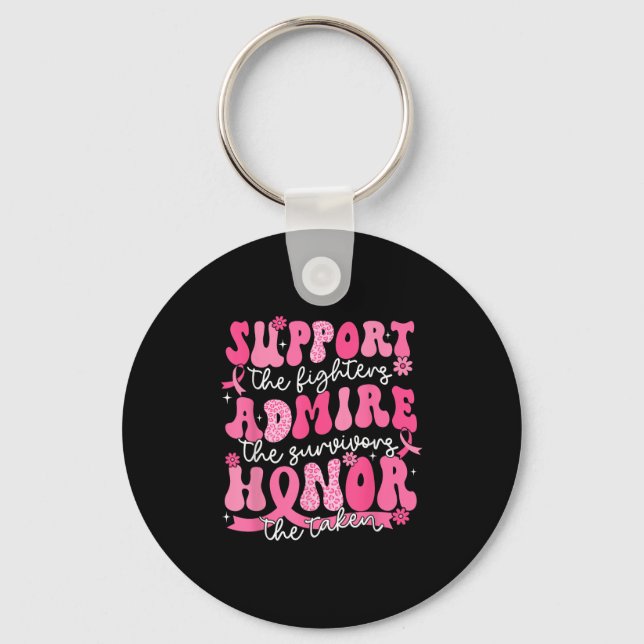 Support Admire Honor Breast Cancer Awareness Warri Keychain (Front)