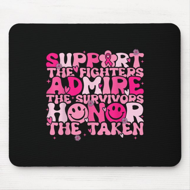 Support Admire Honor Breast Cancer Awareness Warri Mouse Pad (Front)