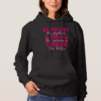 Support Admire Honor Breast Cancer Pink Ribbon App Hoodie