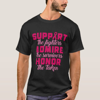 Support Admire Honor Breast Cancer Pink Ribbon App T-Shirt