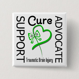 Support Advocate Cure 2 Traumatic Brain Injury Pinback Button