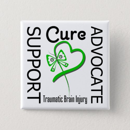 Support Advocate Cure 2 Traumatic Brain Injury Pinback Button