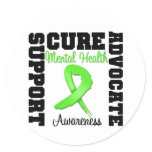 Support Advocate Cure - Mental Health Awareness Classic Round Sticker