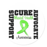 Support Advocate Cure - Mental Health Awareness Classic Round Sticker