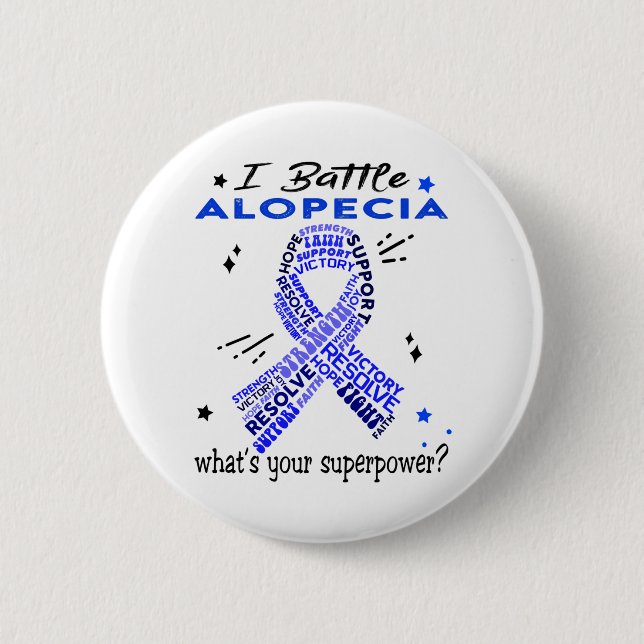 Support Alopecia Warrior Gifts Button (Front)
