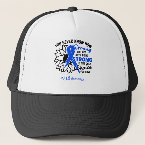 Support ALS Awareness Ribbon Gifts Trucker Hat
