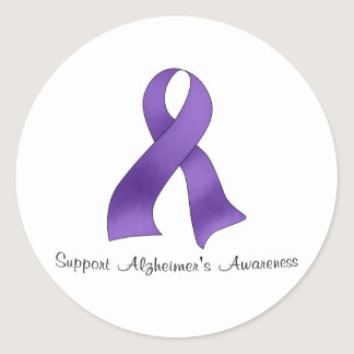Support Alzheimer's Awareness Classic Round Sticker