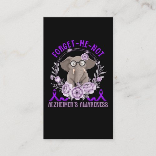 Support Alzheimers Awareness Cute Elephant Business Card