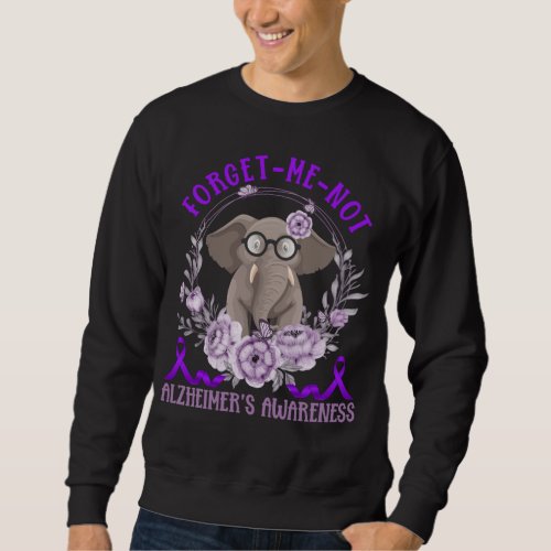 Support Alzheimers Awareness Cute Elephant Sweatshirt