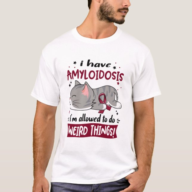Support Amyloidosis Awareness Ribbon Gifts T-Shirt (Front)