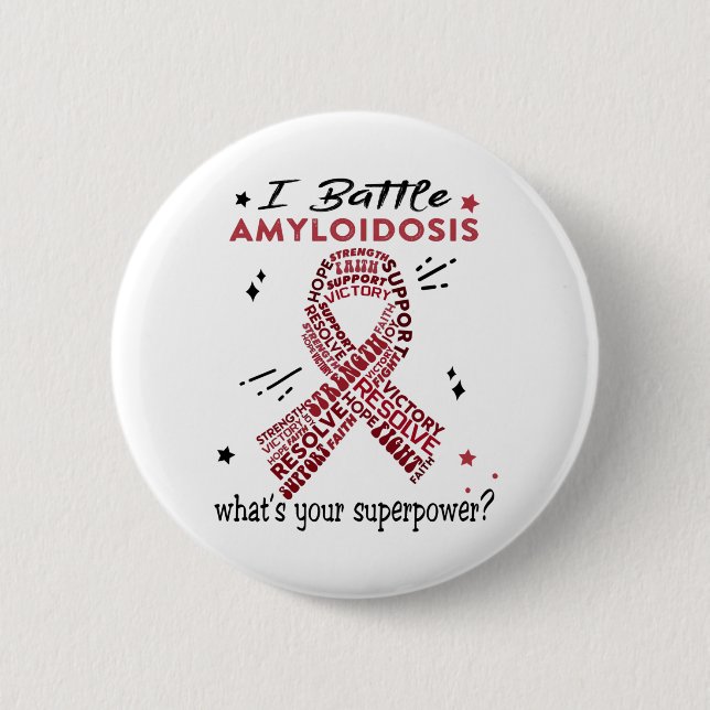 Support Amyloidosis Warrior Gifts Button (Front)