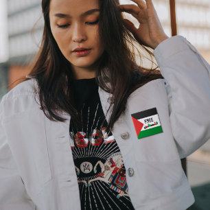 Support and Free Palestine Flag Button
