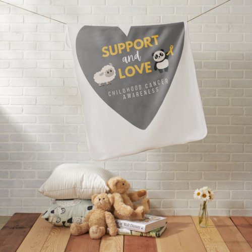 support and love childhood cancer baby blanket