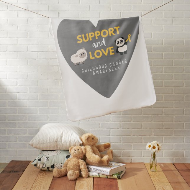 support and love childhood cancer baby blanket (In Situ)