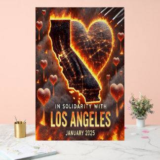 SUPPORT AND SOLIDARITY FOR FIRES IN L.A. ACRYLIC SIGN