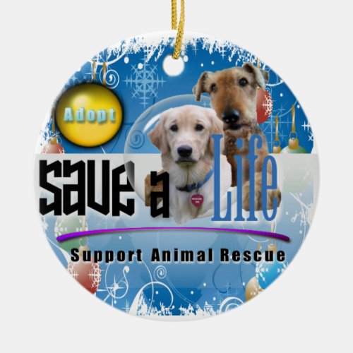 SUPPORT ANIMAL RESCUE CHRISTMAS ORNAMENT