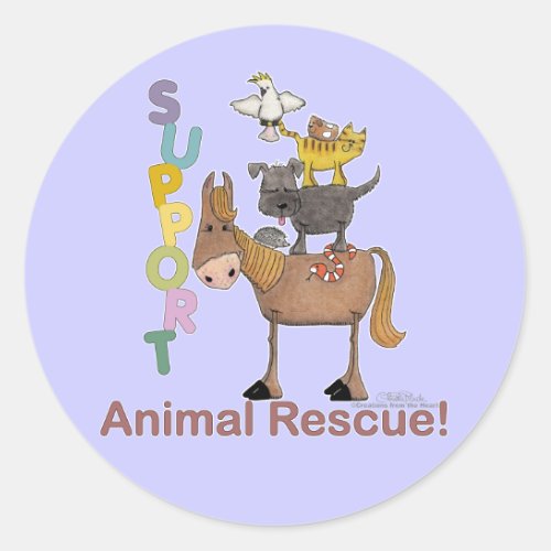 Support Animal Rescue Classic Round Sticker