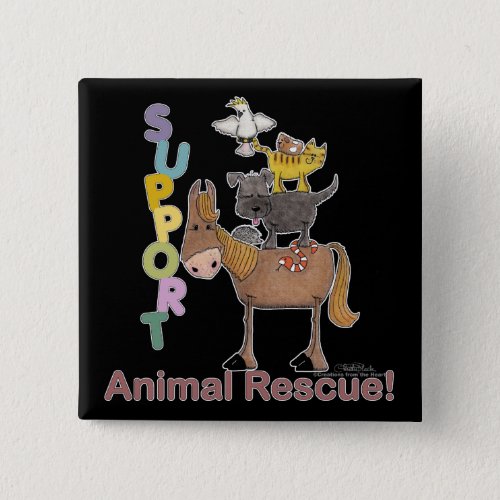 Support Animal Rescue Pinback Button