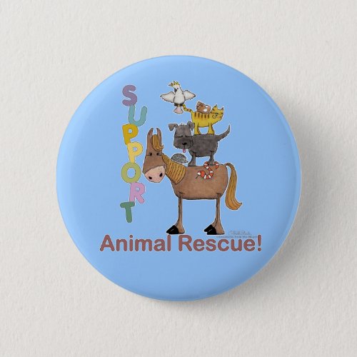 Support Animal Rescue Pinback Button