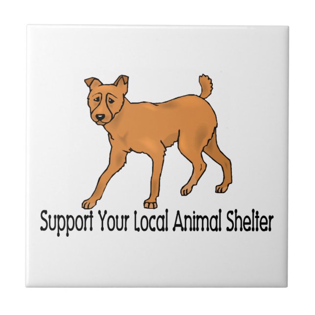 Support Animal Shelters Ceramic Tile (Front)