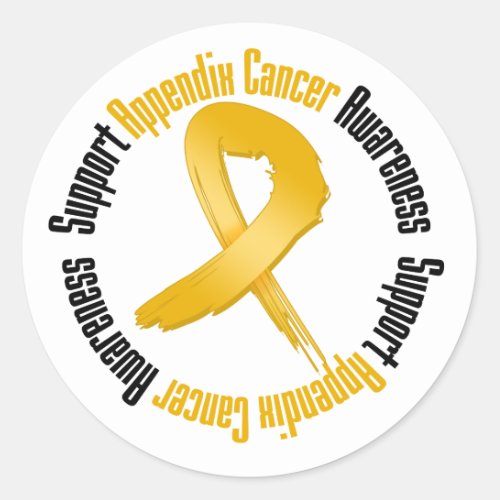 Support Appendix Cancer Awareness Classic Round Sticker