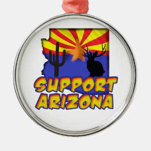 Support Arizona Silver Pendant Ornament