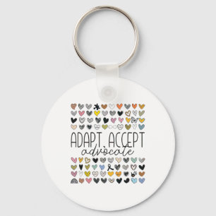 Support Autism Awareness Adapt Accept Advocate Keychain