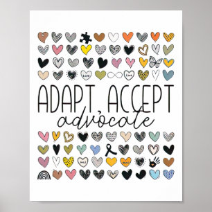 Support Autism Awareness Adapt Accept Advocate Poster
