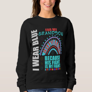 Support Autism Awareness Grandma I Wear Blue For M Sweatshirt