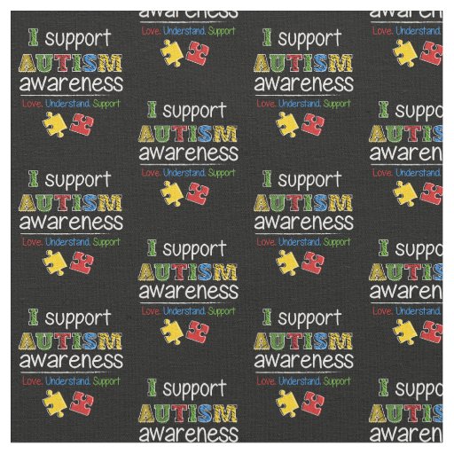 Support Autism Awareness Pattern with Puzzles Fabric