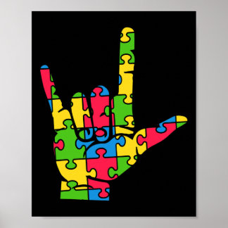 Support Autism Love Sign Language