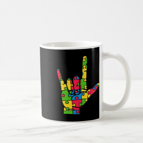 Support Autism Love Sign Language  Coffee Mug