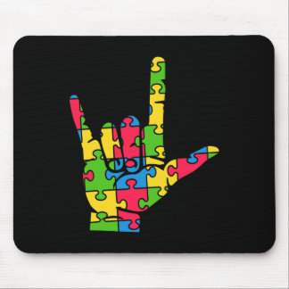 Support Autism Love Sign Language  Mouse Pad