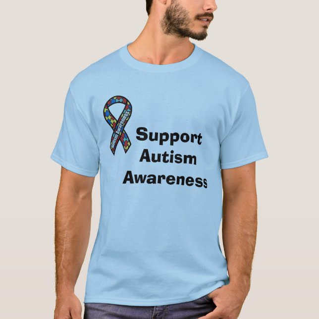 Support Autism Ribbon T-Shirt (Front)