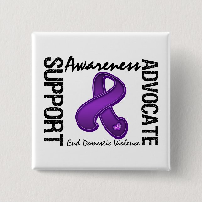 Support Awareness Advocate End Domestic Violence Button (Front)