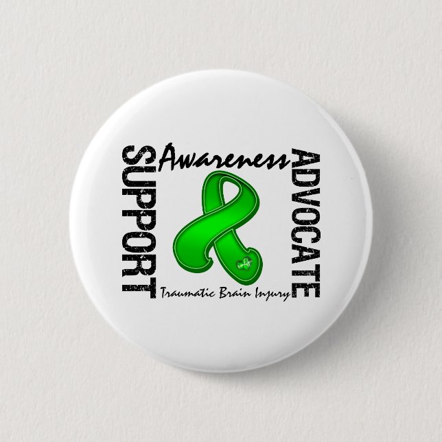 Support Awareness Advocate Traumatic Brain Injury Button (Front)