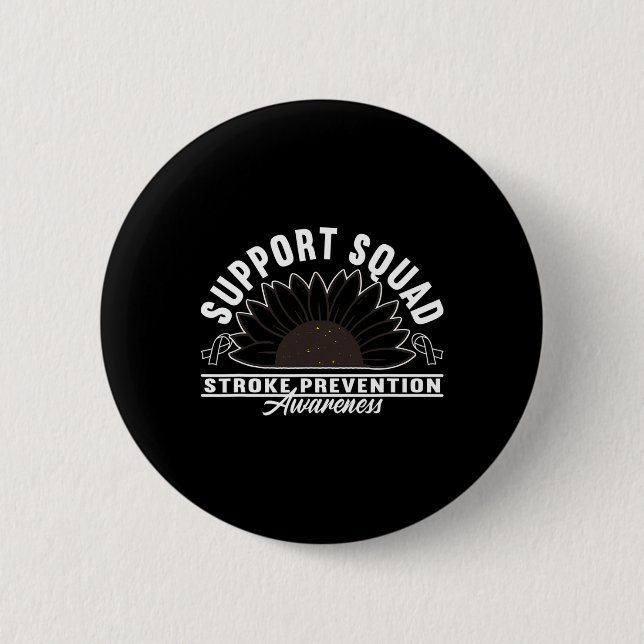 Support Awareness Squad Heart Disease Stroke Preve Button (Front)
