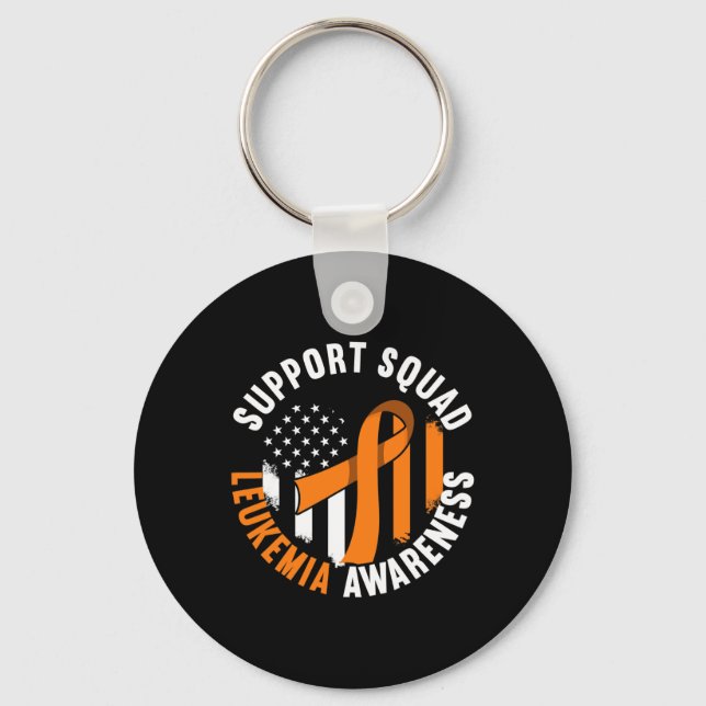 Support Awareness Squad I Blood Cells Cancer Leuke Keychain (Front)