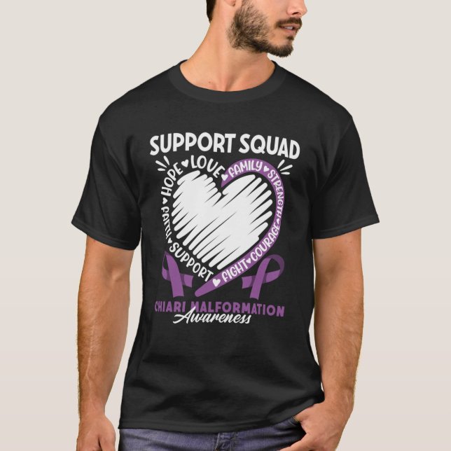 Support Awareness Squad I CM Cerebellum Chiari Mal T-Shirt (Front)