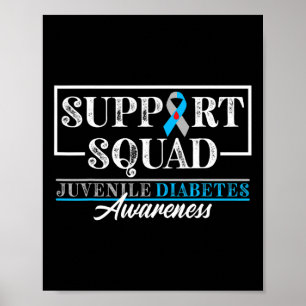 Support Awareness Squad I Juvenile T1d Type 1 Diab Poster